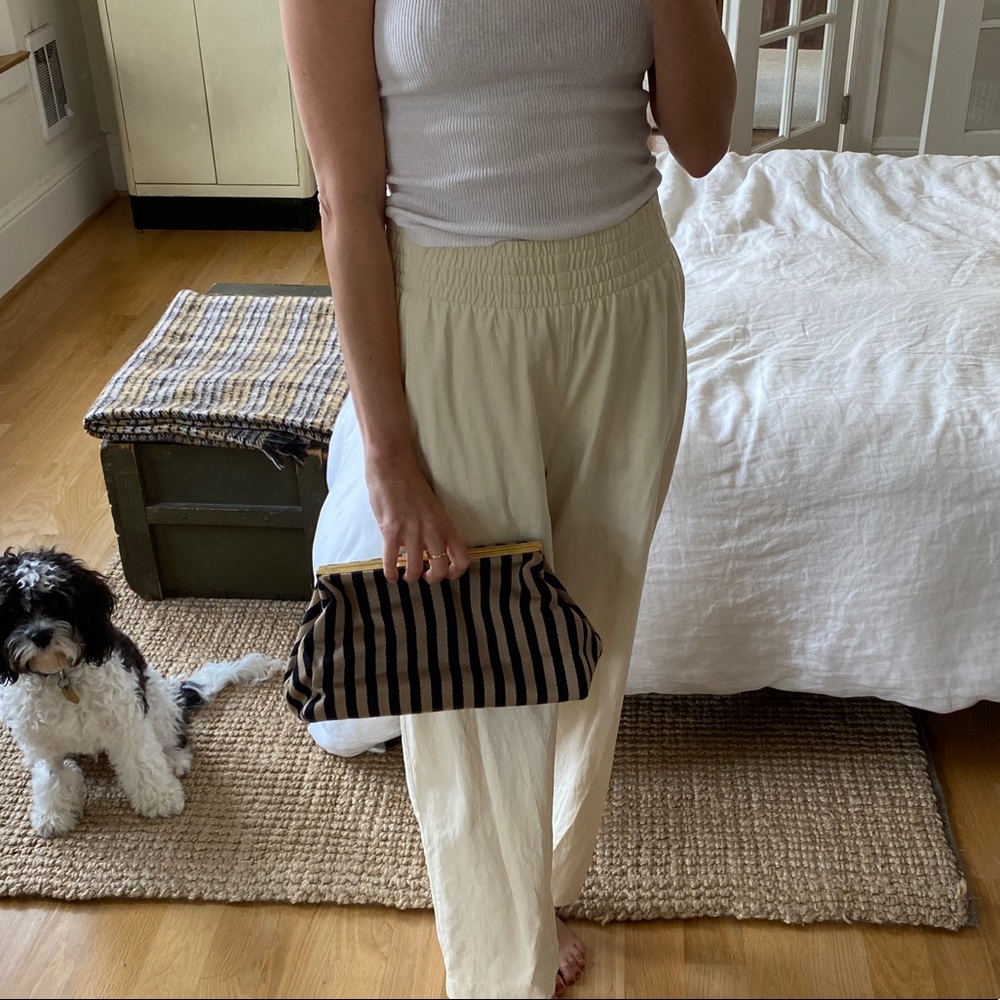 Mansur Gavriel striped fabric clutch